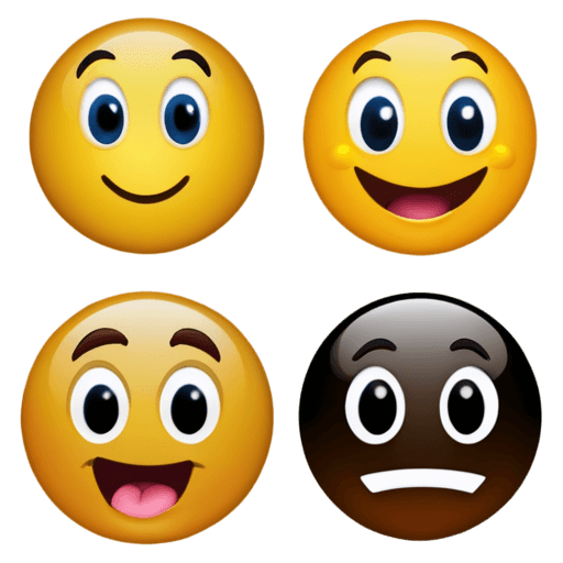 png transparent emoji Four different emoticons with different expressions