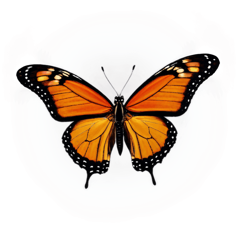 pretty butterfly png A Monarch butterfly with orange and black wings