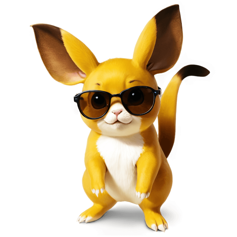 sunglasses,raichu sunglasses,cute character,antasy character,detective pikachu