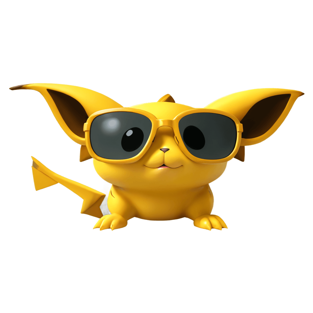 gafas de sol, gafas de sol raichu, ¡lindo! C4D, Minions Digimon, Personaje lindo, Pokémon ratón lindo