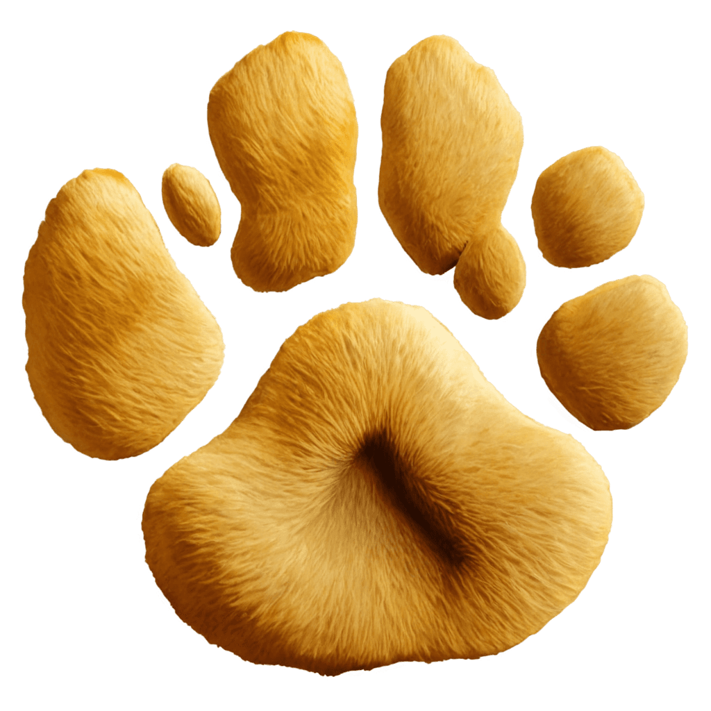 realistic cat paw print png A fake paw print made of fur