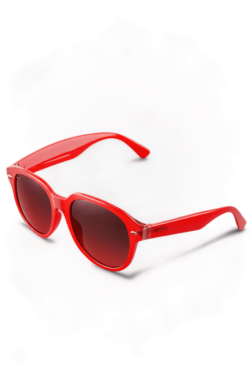 gafas de sol, fondo rojo fotorrealista, gafas de sol frescas, destellos de lente, humo fx, gafas de sol de escudo