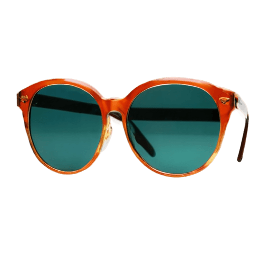 retro sunglasses png A pair of orange sunglasses on a green background