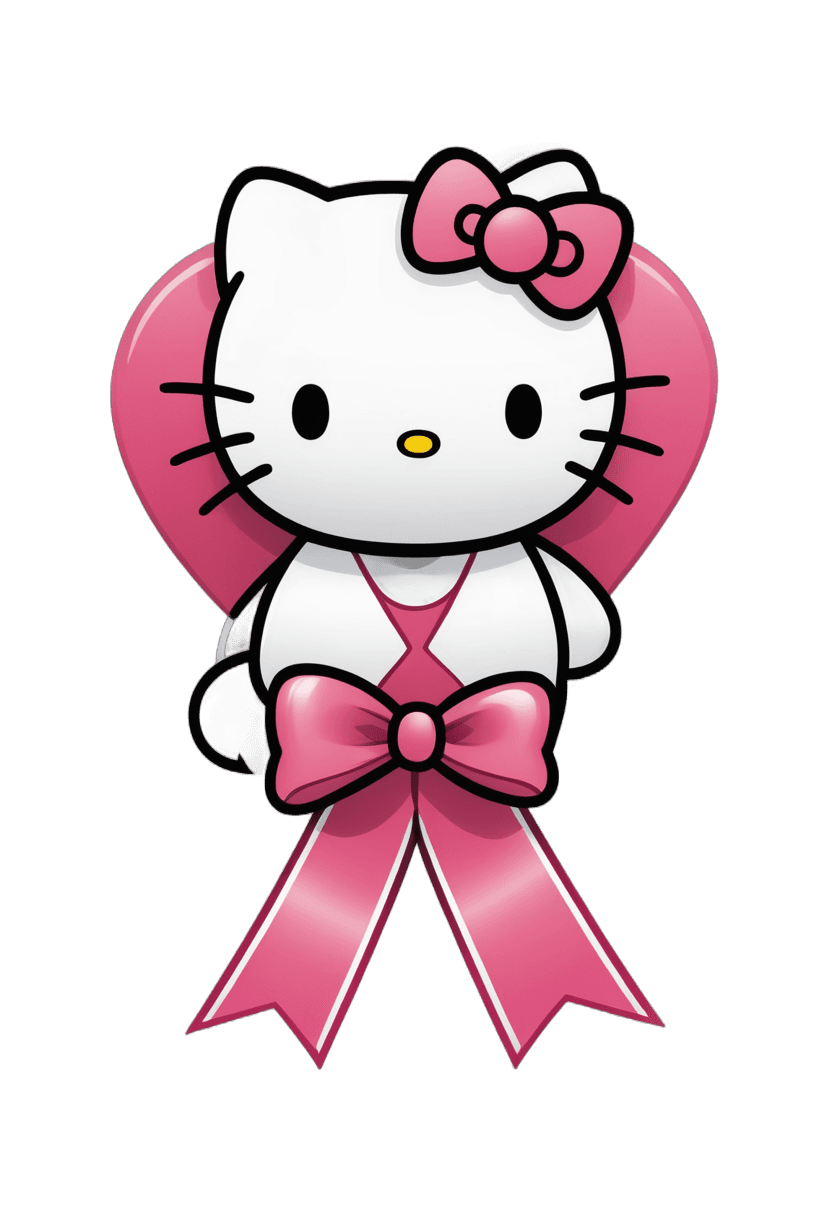 hola gatito, cintas anchas, lazo de pelo rosa, nudo de lazo, gato hembra antropomórfico, danza de cinta china