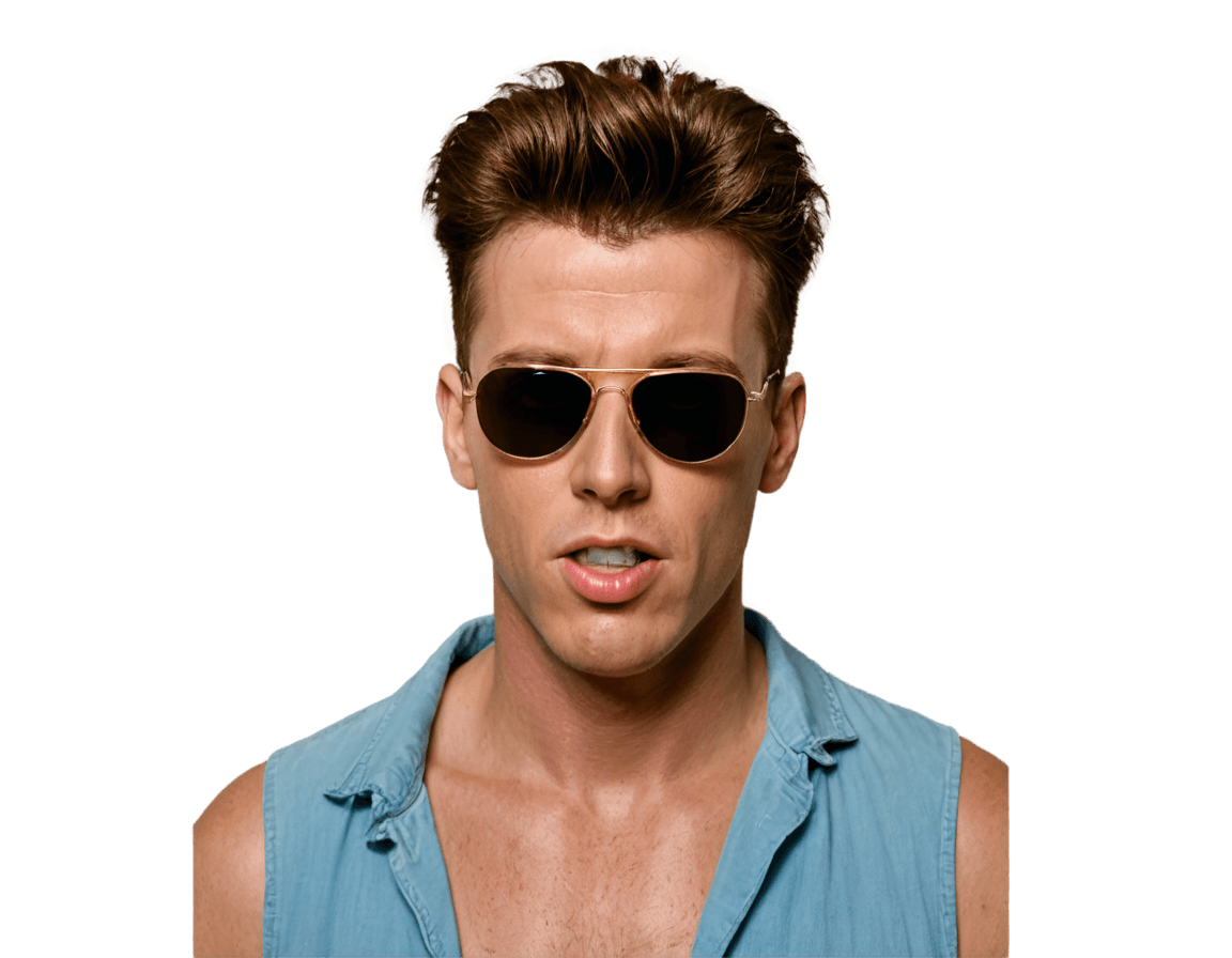 sunglasses,rick rolled hyped gif with sunglasses png,tom of finland,max headroom,eighties miami vice,tyrell wellick