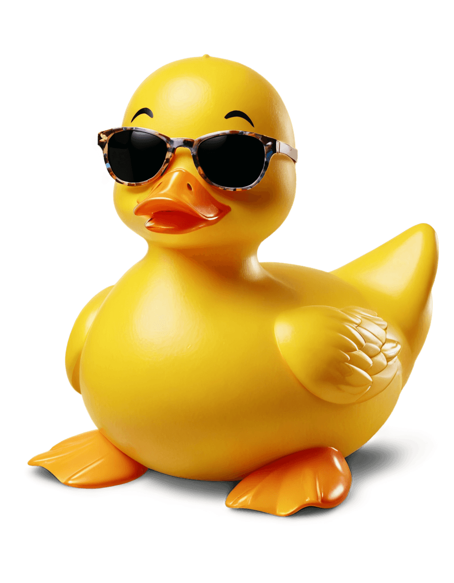 sunglasses,duck,kathy zyduck,subject= duck,detailed duck,clean image