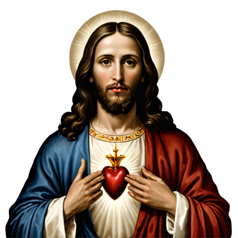 sacred heart jesus png Jesus with a heart and a cross