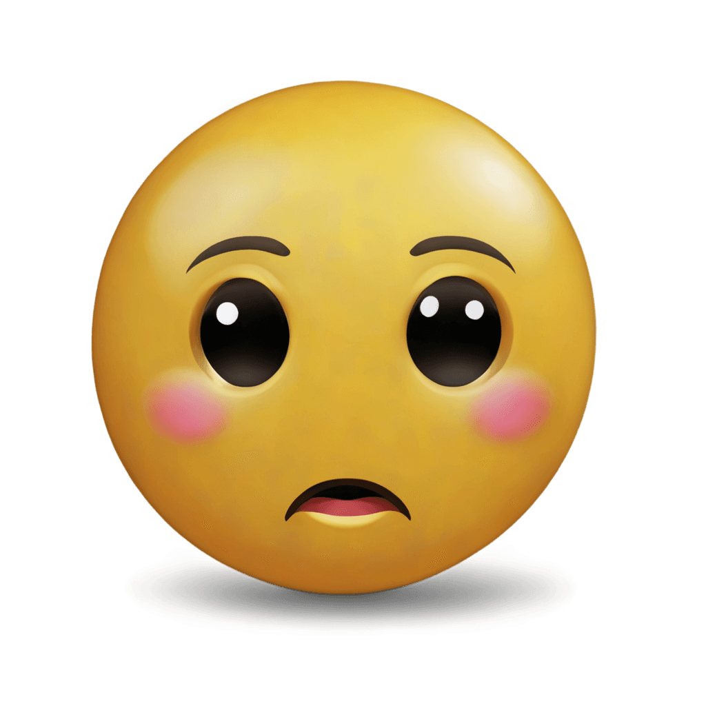 sarcastic emoji png A sad face with pink cheeks and closed eyes