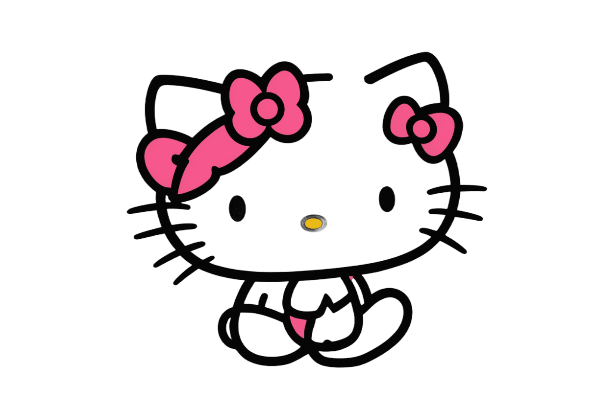 hello kitty,silueta de hello kitty png,gatito,sanrio,gato hembra antropomórfico,lindo personaje de dibujos animados