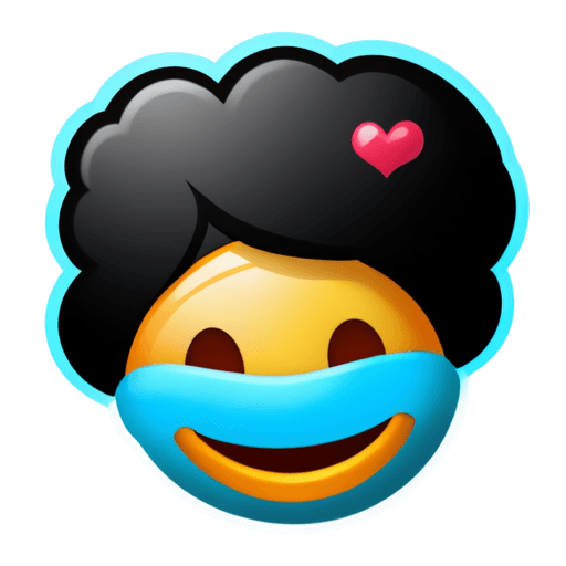 skype emo emoji png A blue face with a pink heart above it