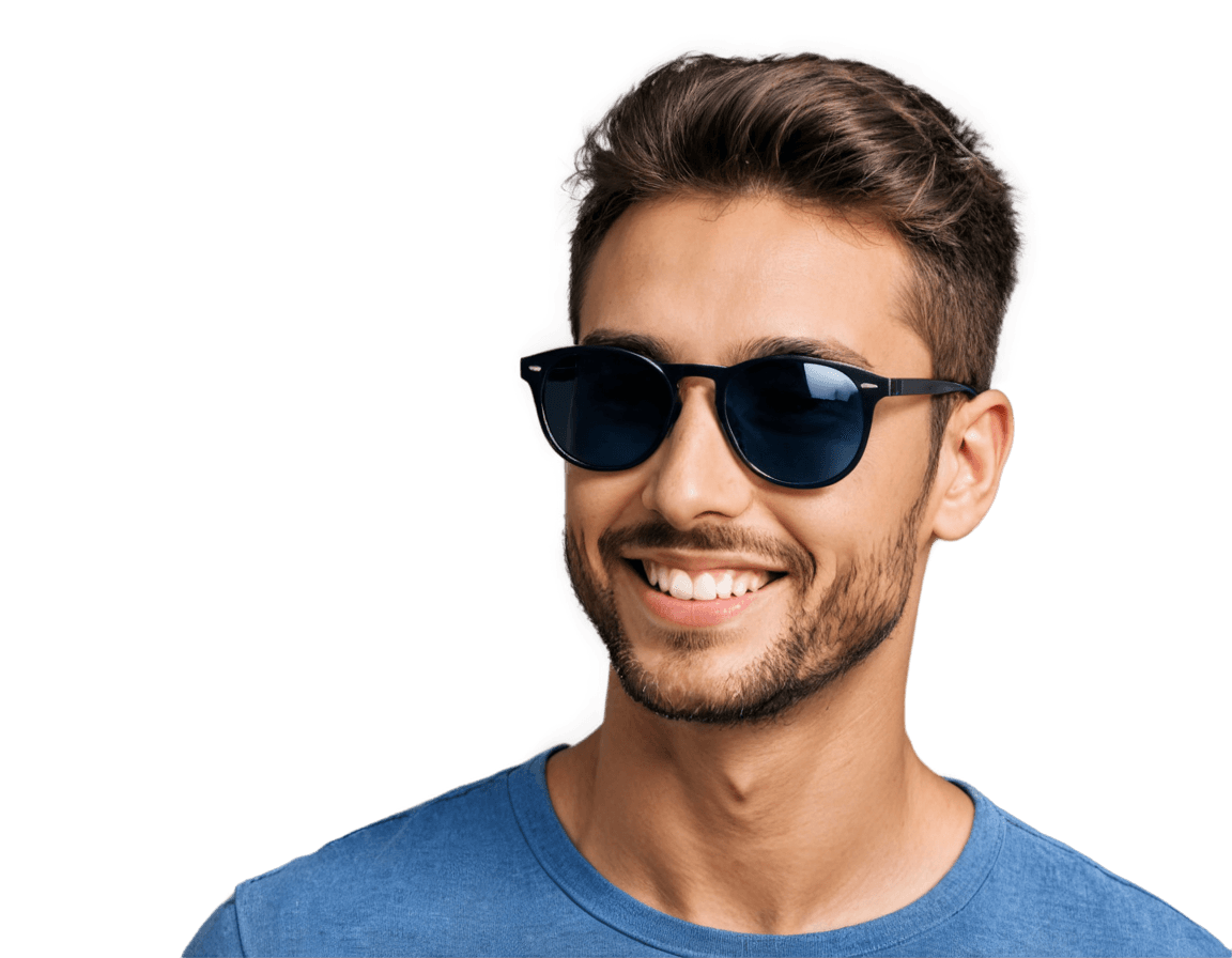 gafas de sol, gafas de sol digitales, hombre con gafas, gafas de sol de aviador, gafas de sol de aviador reflectantes, con gafas de sol azules