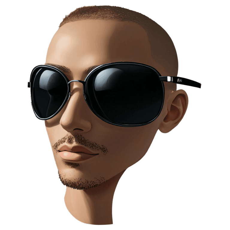 gafas de sol, retrato 3d, sombreado de imagen suave, gráficos 3 d