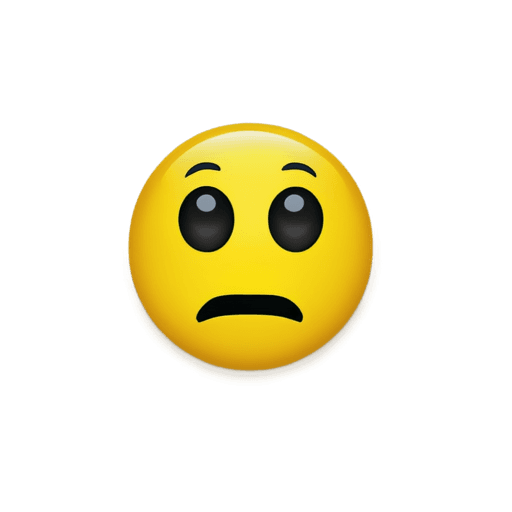 takeover emoji png A sad smiley face on a yellow background