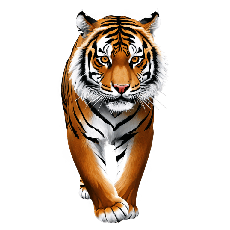 tiger tattoo transparent png A tiger is walking on a brown background