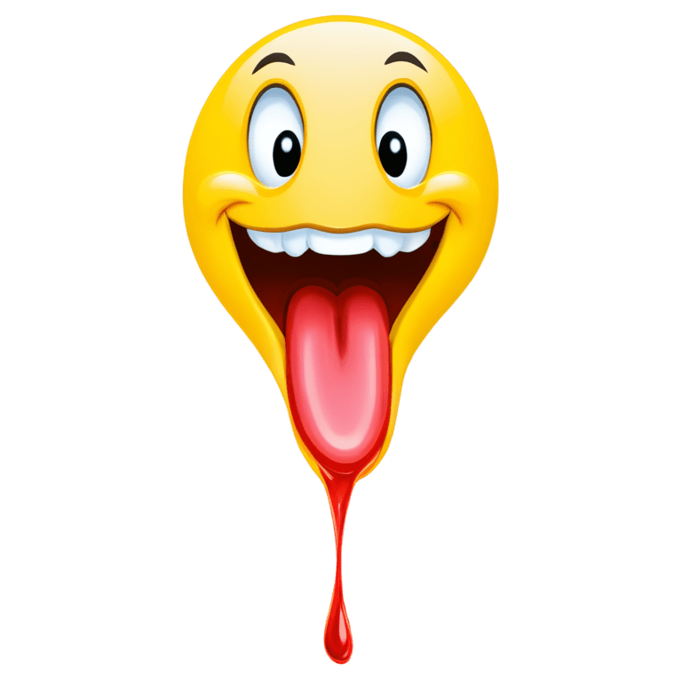 tongue out emoji png 2018 A smiling emoji with a dripping tongue