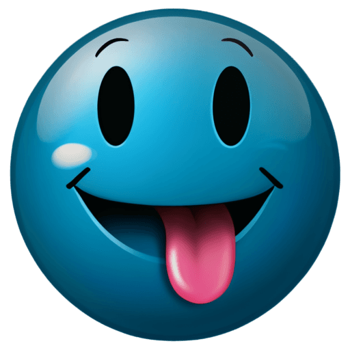 tongue out emoji png transparency A blue smiley face with a pink tongue sticking out