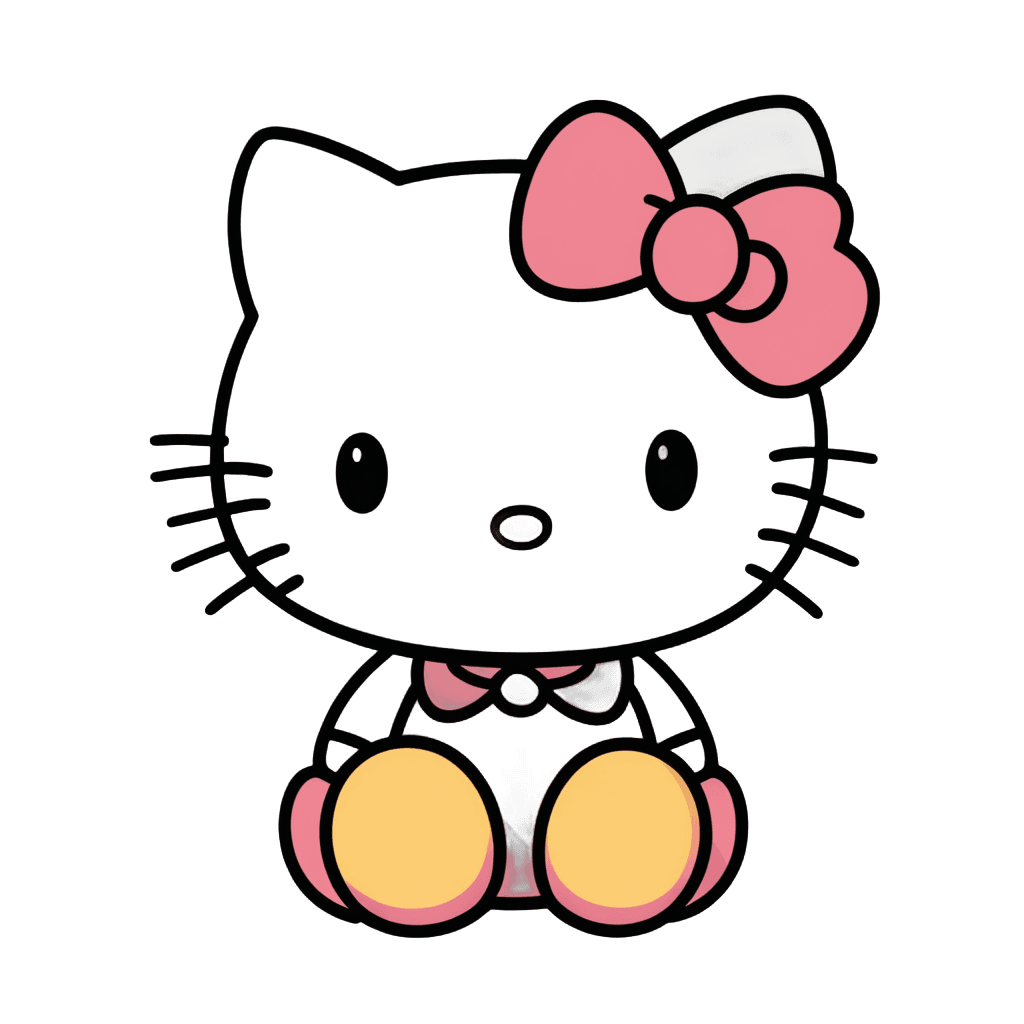 hello kitty, transparente hello kitty png tumblr, icono de imágenes prediseñadas, fondo de color negro, lindo personaje de dibujos animados, gato negro