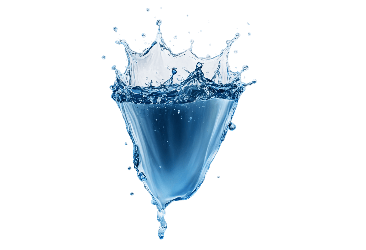 A-water-splash-forms-a-unique-shape-against a-blue-background-f0Zve