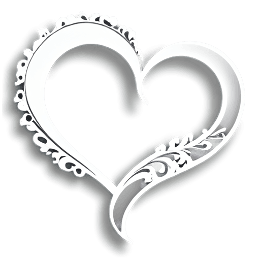 wedding clip art hearts png A white heart with a fancy design on it