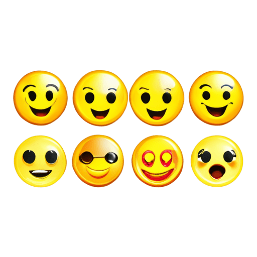 xxx porn emojis transparent png A group of six smiling emoticons on a yellow background