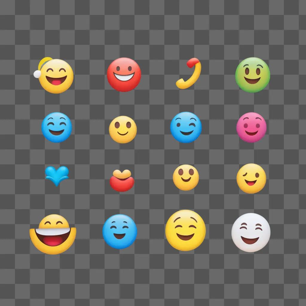 ! emoji displayed in various colors and styles