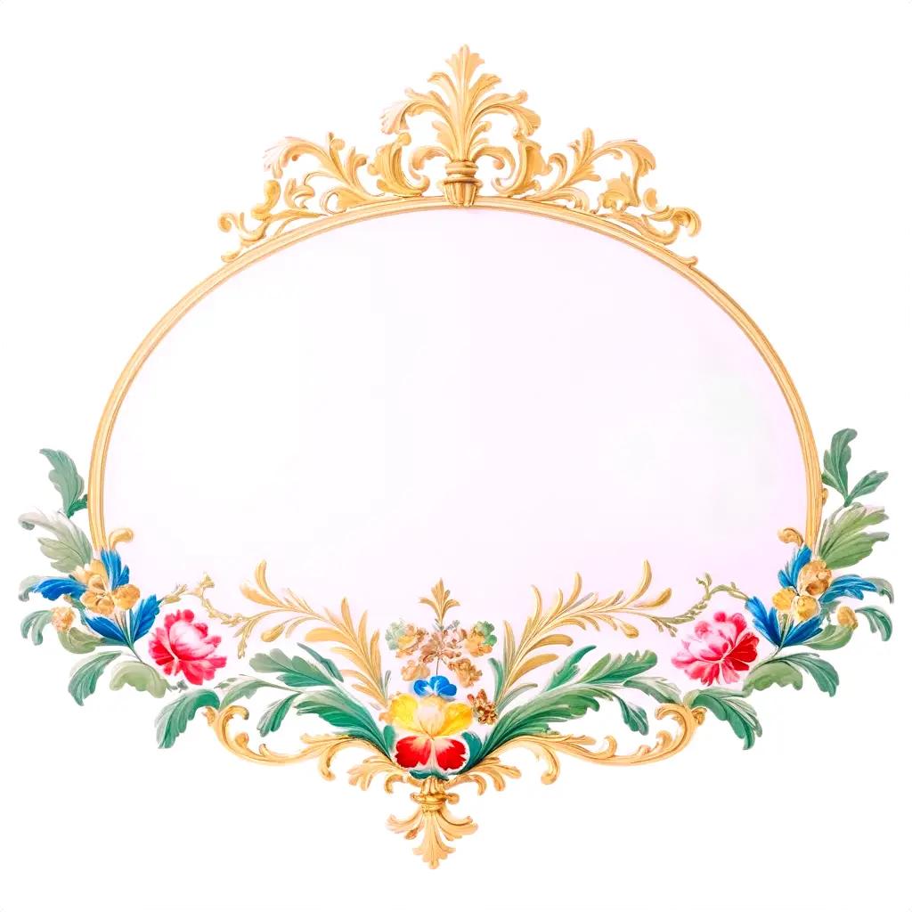 18th century gold frame with floral decoration