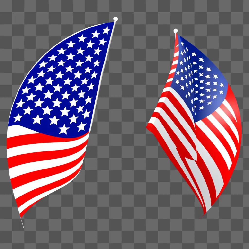 2-sided US flag clipart image