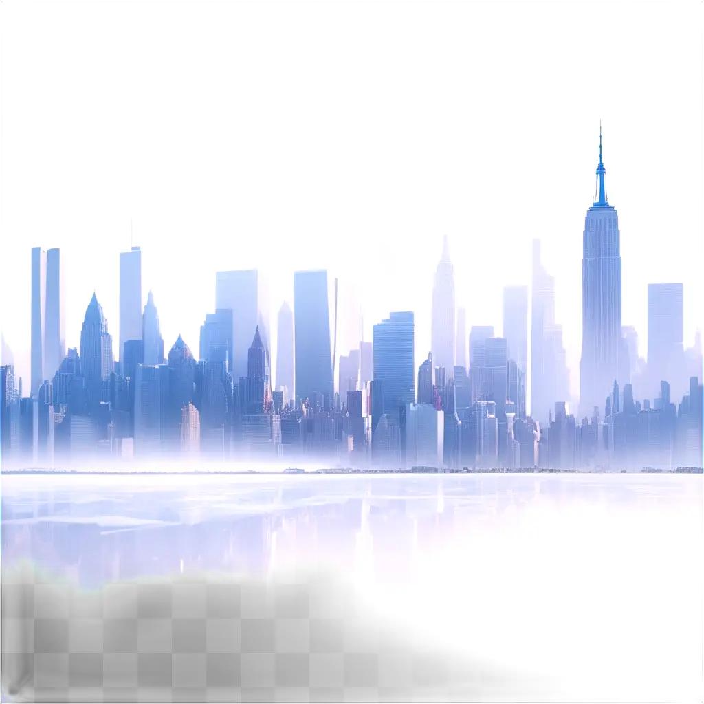 2024 cityscape: skyscrapers, reflections, and fog