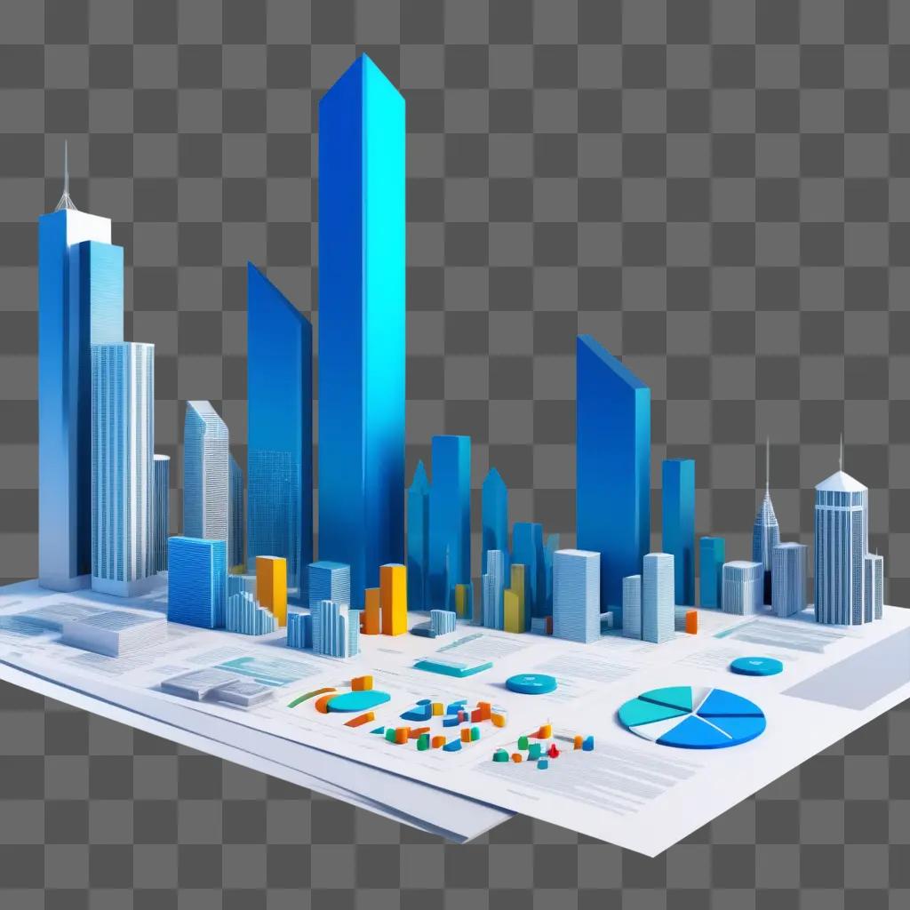 3D cityscape shows economic growth