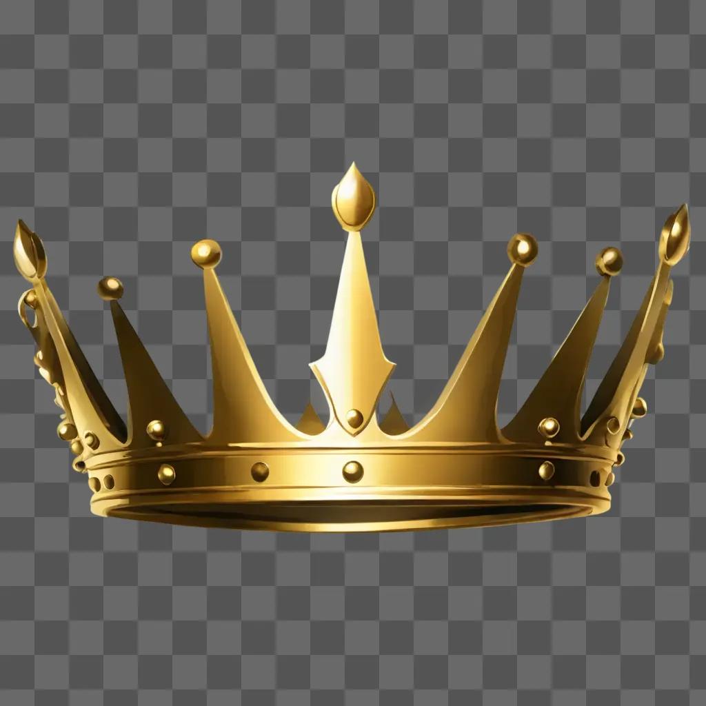 3D gold crown clipart with a shiny texture