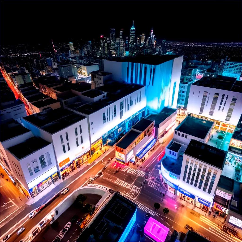 3D image of a cityscape at night