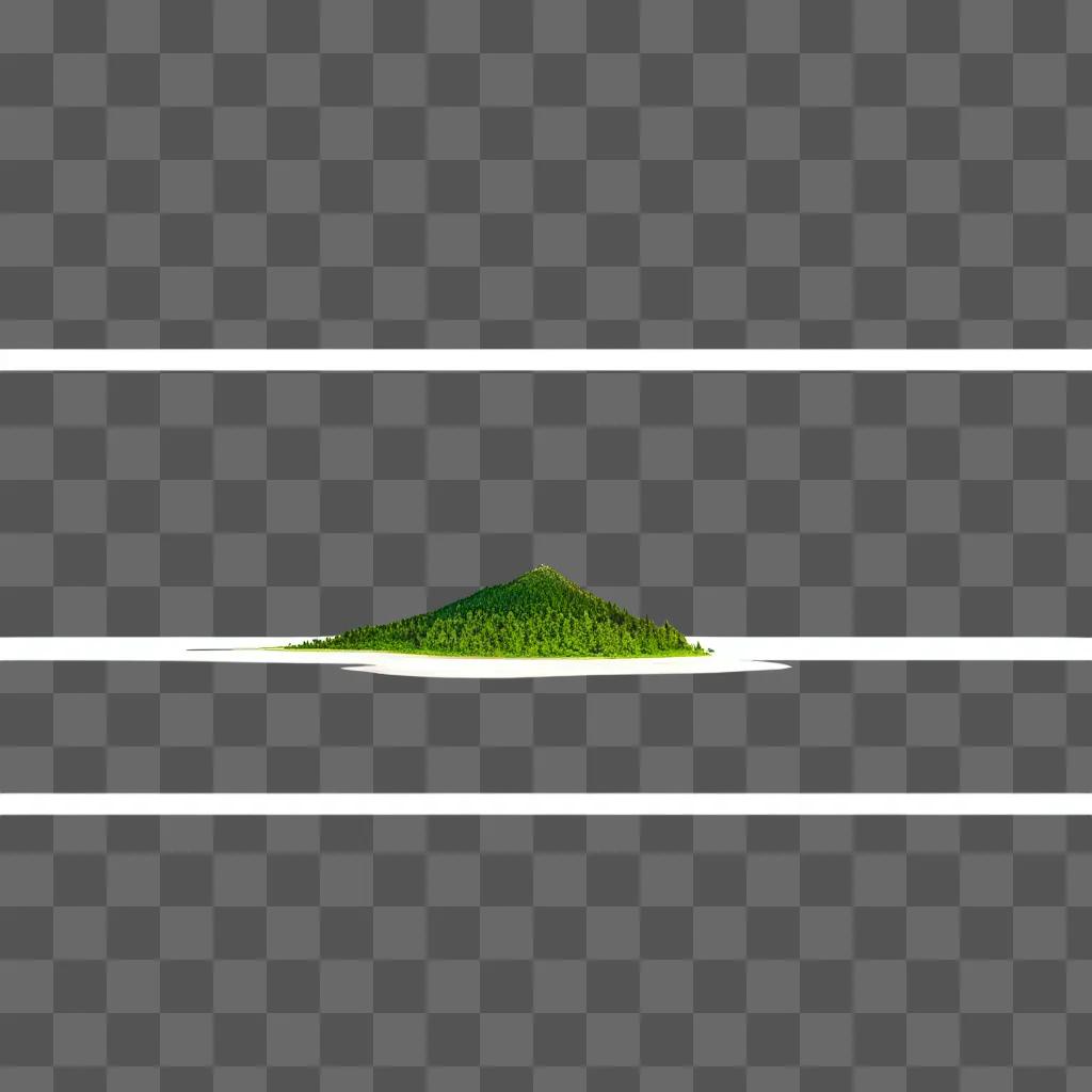 3D image of a small island with a green hill