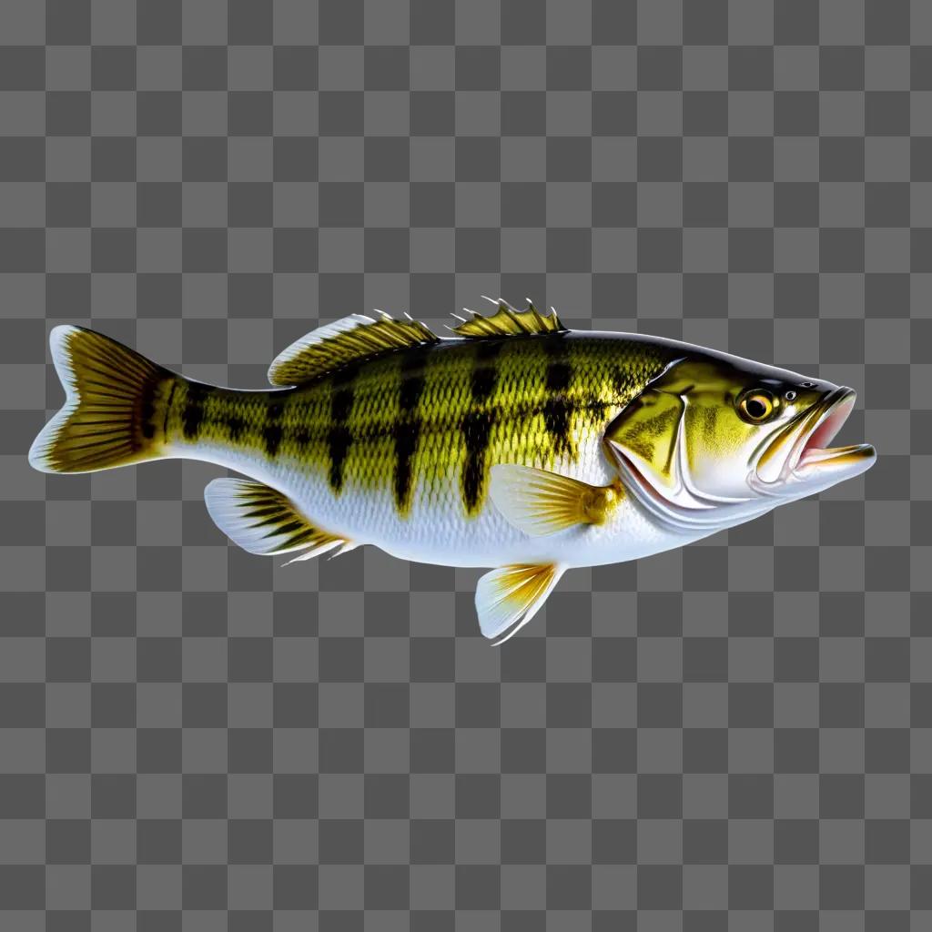 3D model of a bass fish in a light-colored background