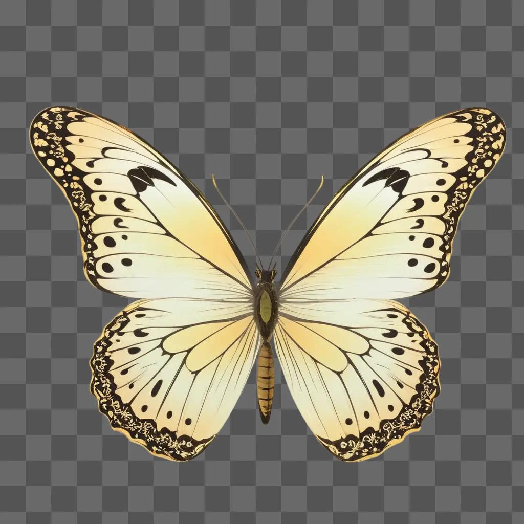 3D model of a butterfly with black spots