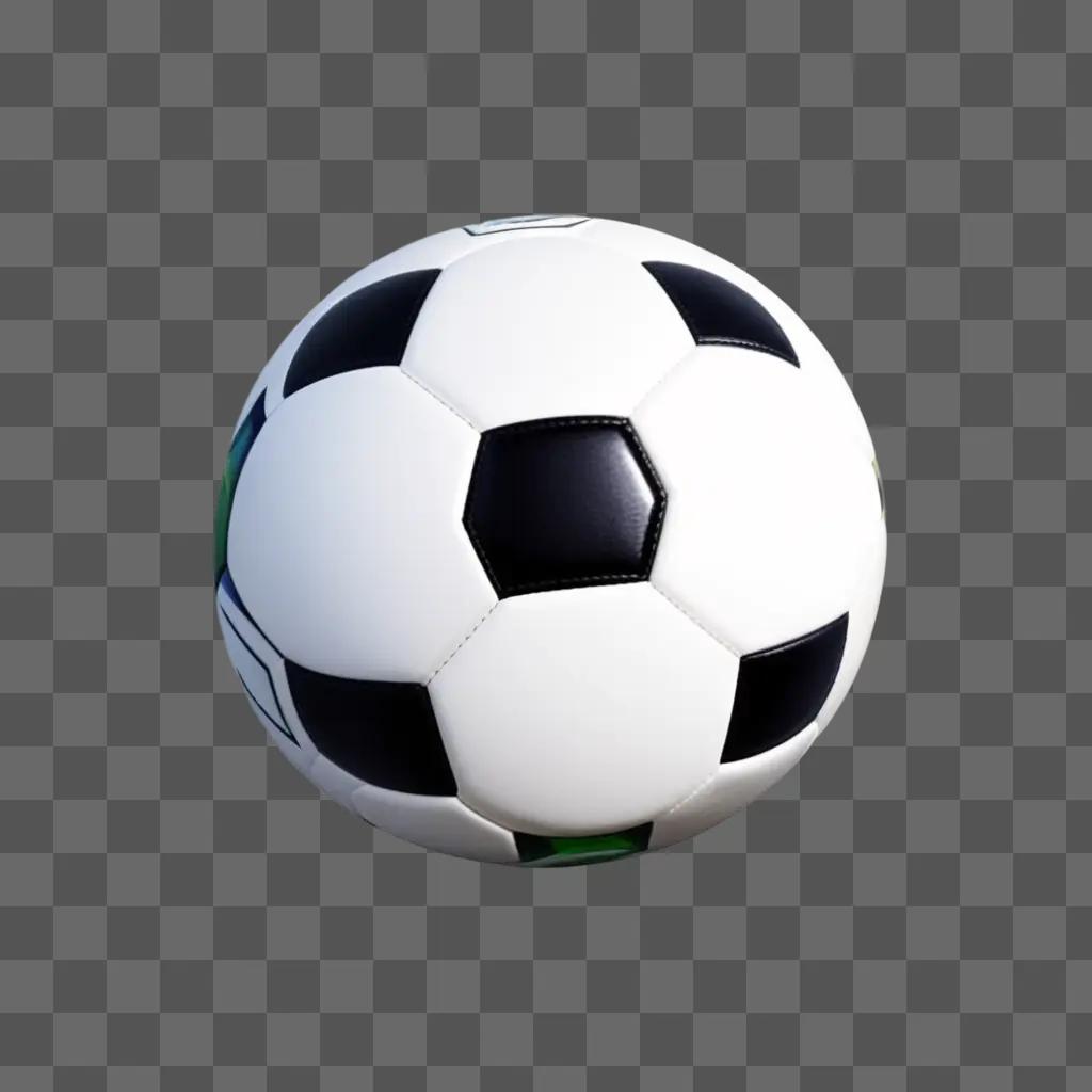 3D model of a soccer ball with black and white colors