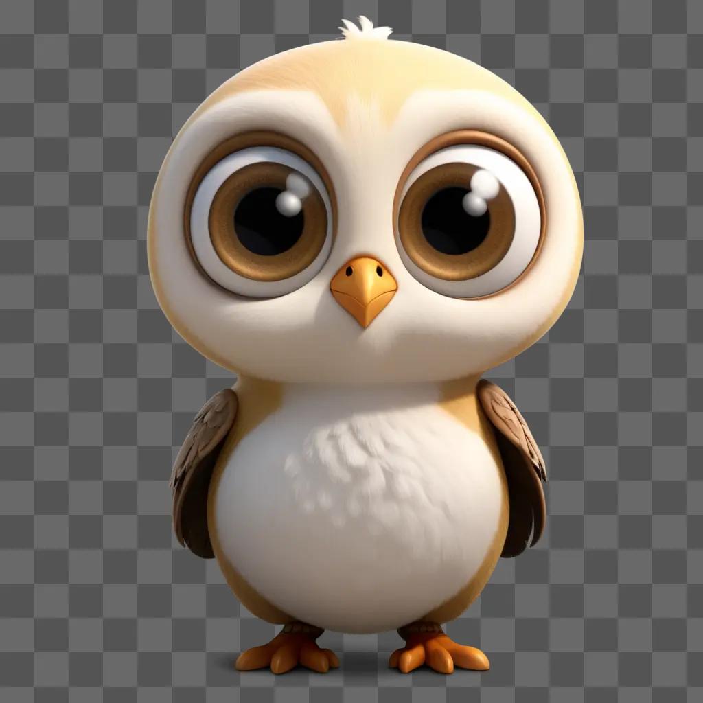 3D rendered cute little cartoon owl