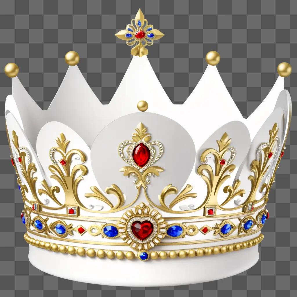 3D rendering of a crown with a star and heart on it