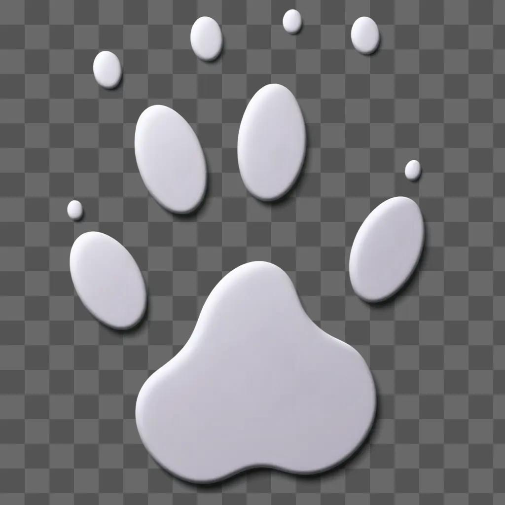 3D rendering of a dogs paw print