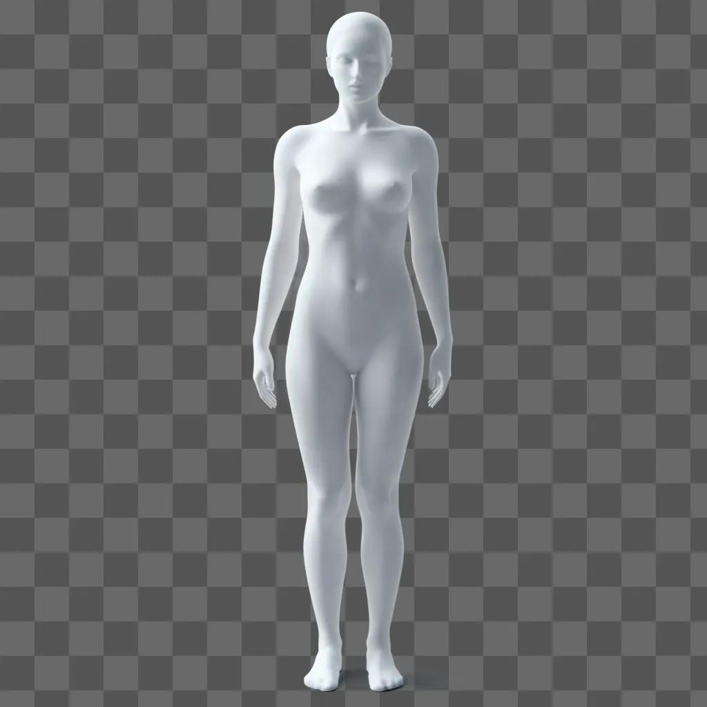 静止ポーズの人物の3Dレンダリング