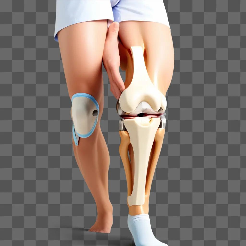 3D rendering of a knee replacement