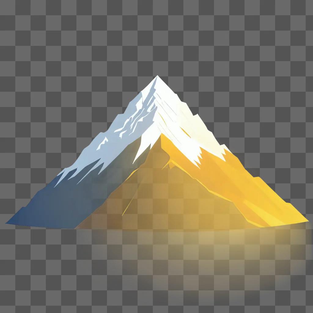 3D rendering of a mountain with a snow-capped peak