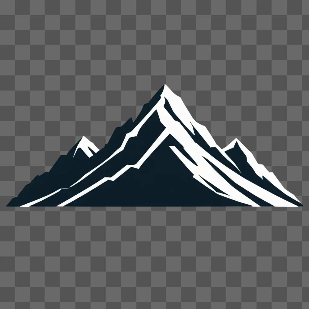 3D rendering of mountain drawing on gray background