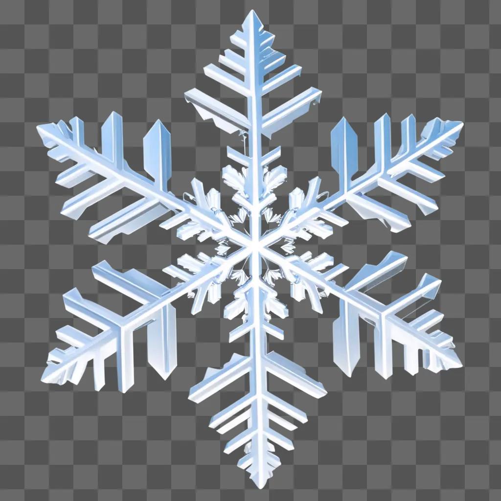 3D snowflake with white edges