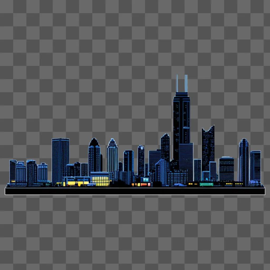 8 bit neon cityscape at night