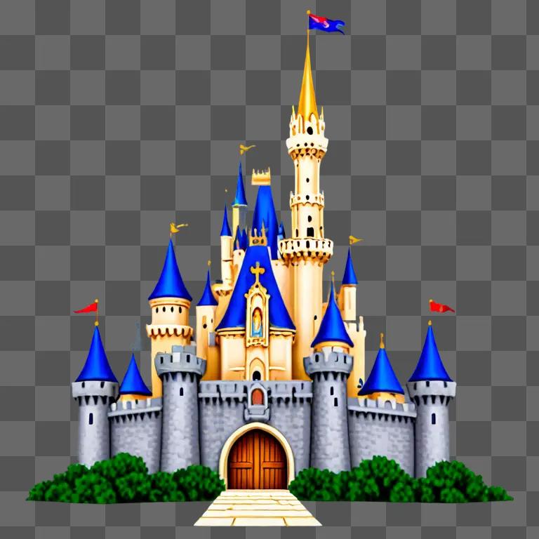 A Disney castle clipart draws a crowd of people