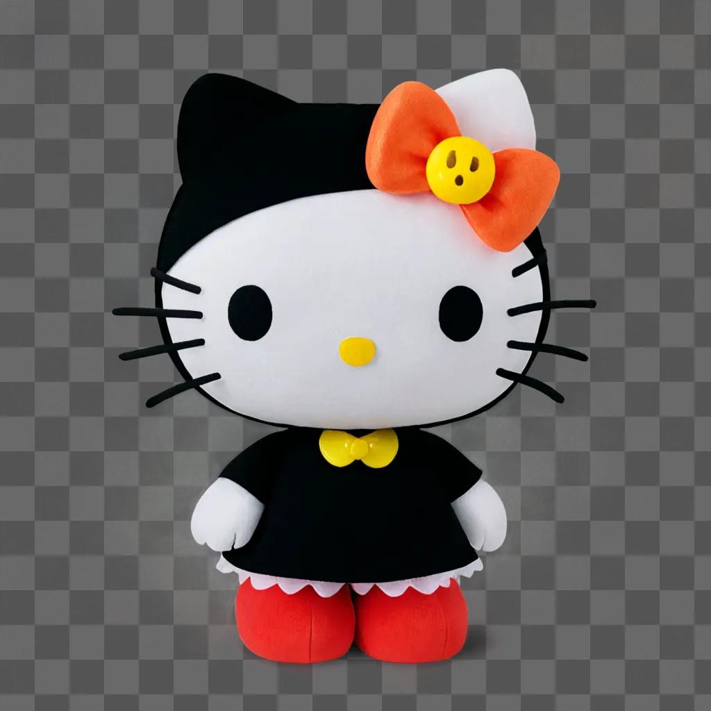 A Halloween Hello Kitty doll stands on a stage