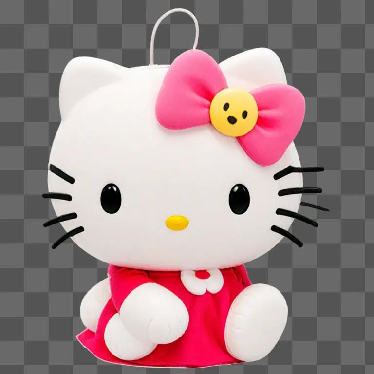 A Hello Kitty doll with a bow and a smiley face