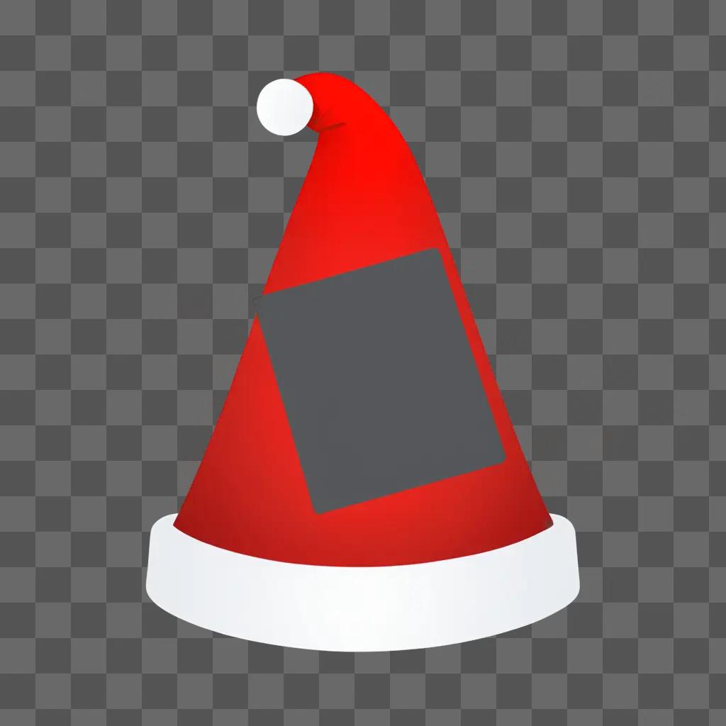 A Santa hat drawing on a red background