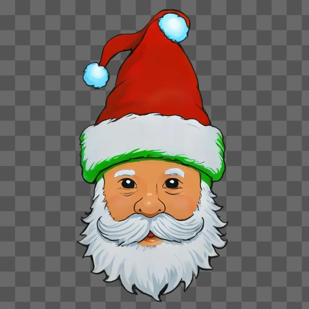 A Santa hat drawing with colour