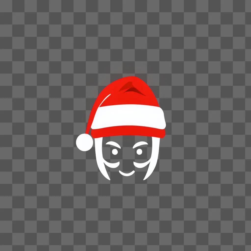 A Santa hat emoji on a pink background